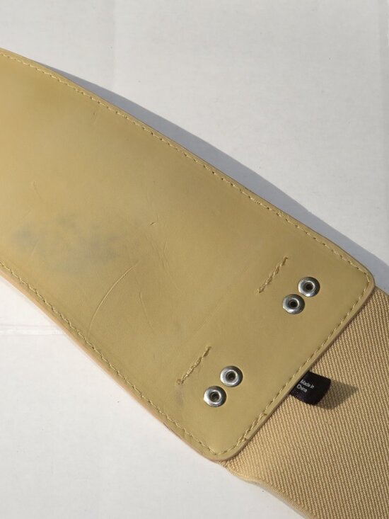 H&M Wide Waist Belt | Beige Corset Belt with Double Buckle | Ballet Core Gymnast main image 3